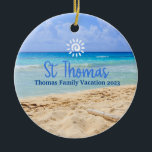 St Thomas Beach Urlaub Familienreise Keramik Ornament<br><div class="desc">Niedliches personalisierbares St Thomas Trip Souvenir. Anpassung: Change Caption und Jahr,  um es einzigartig zu machen.</div>