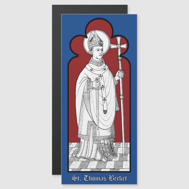 St. Thomas Becket Holding a Sword (M 033) Magnetkarte (Vorne/Hinten)