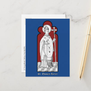 St. Thomas Becket Holding a Sword (M 033) Postkart Postkarte