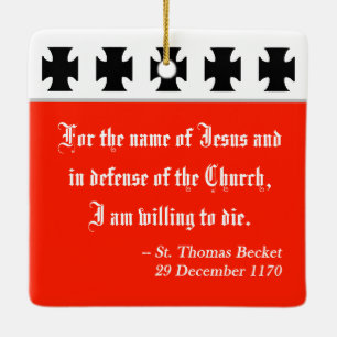 St. Thomas Becket in roter Kasel (K 34) Keramikornament