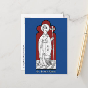 St. Thomas Becket mit einem Schwert (M 033) Postka Postkarte