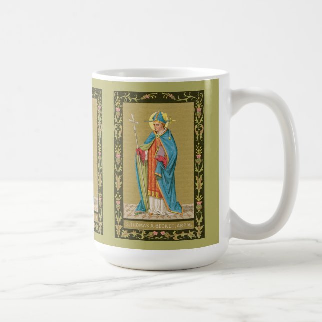 St. Thomas Becket mit Schwert in Miter (P 005) Kaffeetasse (Rechts)