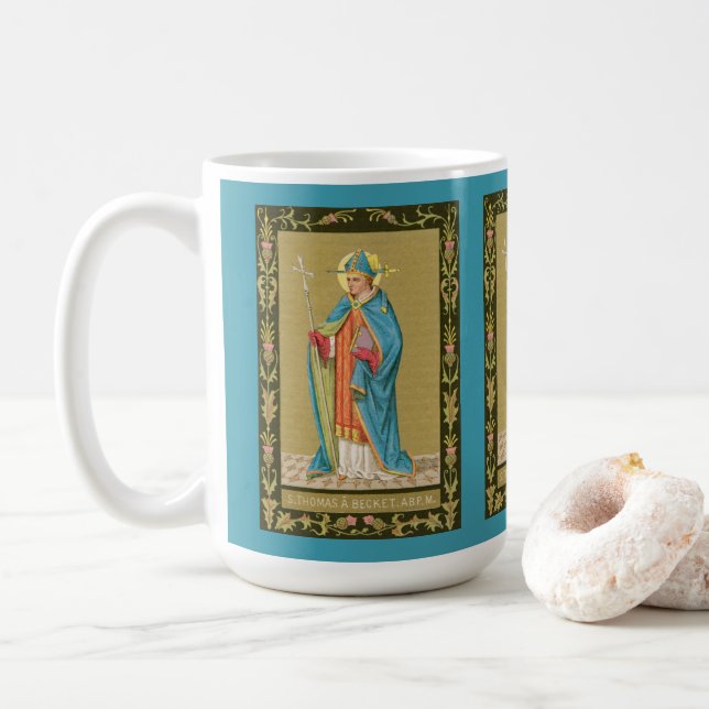 St. Thomas Becket mit Schwert in Miter (P 005) Kaffeetasse (Mit Donut)