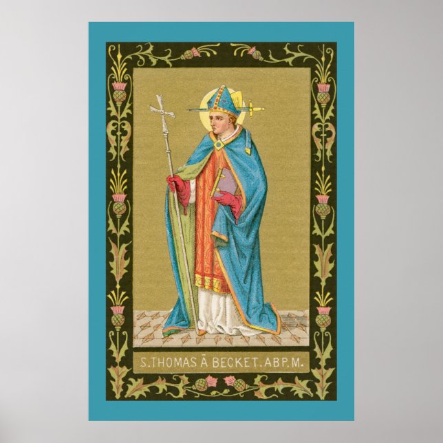 St. Thomas Becket mit Schwert in Miter (P 005) Poster (Vorne)