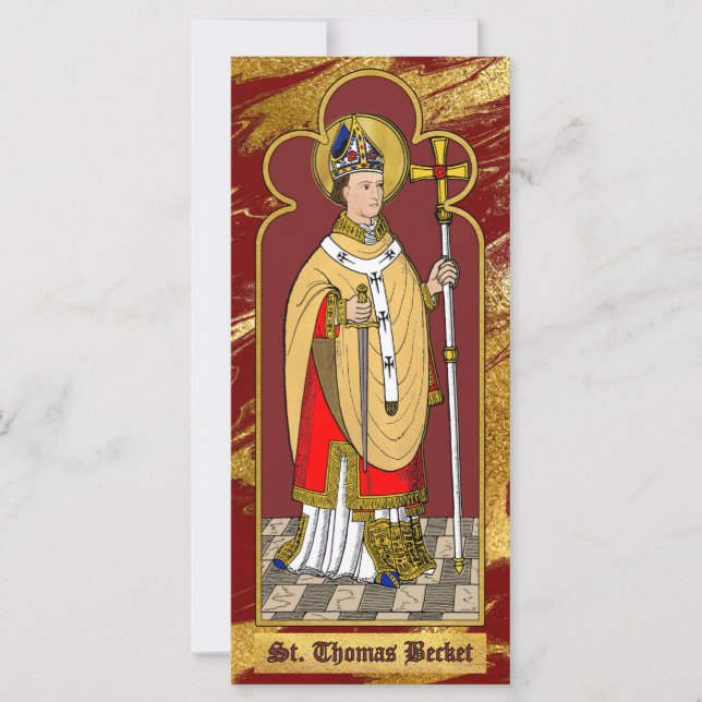St. Thomas Becket mit Schwert (M 033; koloriert) (Vorderseite)
