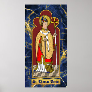 St. Thomas Becket mit Schwert (M 033; koloriert) Poster