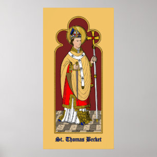 St. Thomas Becket mit Schwert (M 033; koloriert) Poster
