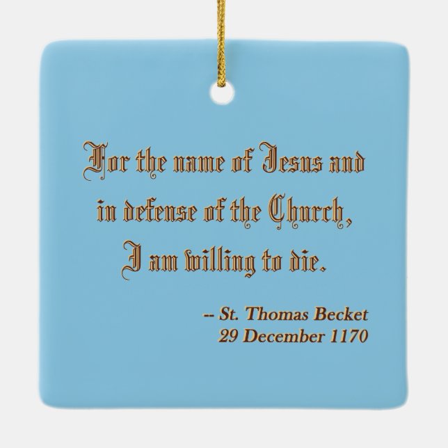 St. Thomas Beckets Martyrdom (M 031) Keramikornament (Rückseite)