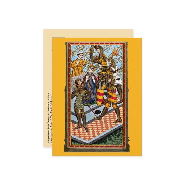 St. Thomas Beckets Martyrdom (M 031) Postkarte (Vorderseite/Rückseite Beispiel)