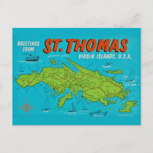 St. Thomas Insel Postkarte