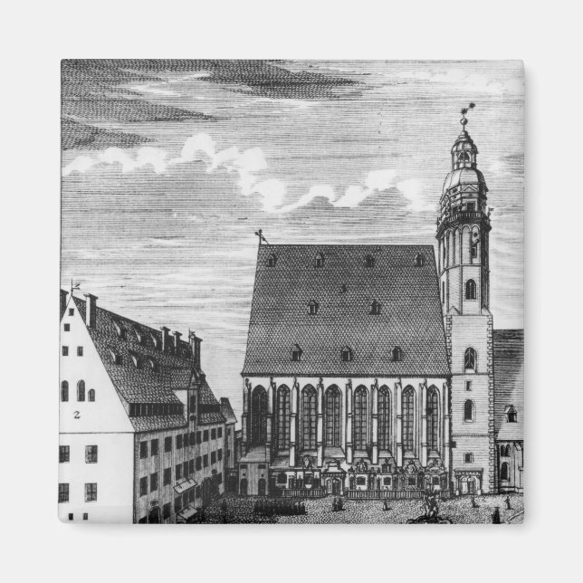 St. Thomas Kirche und Schule in Leipzig, 1723 Magnet (Vorne)
