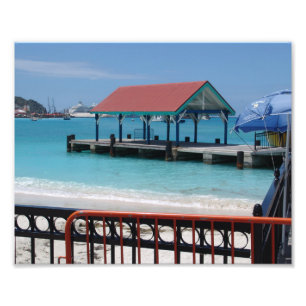 St. Thomas, Kreuzfahrtschiff im Hintergrund, Wohng Fotodruck