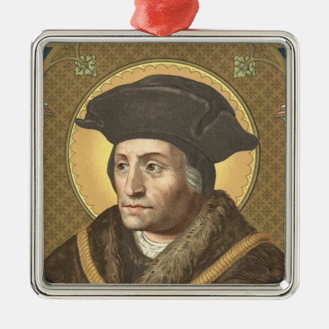 St. Thomas More (SAU 026) Premium Square Silbernes Ornament (Vorne)
