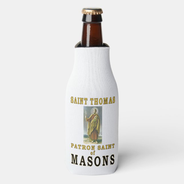 ST THOMAS PATRON SAINT OF MASONS FLASCHENKÜHLER (Flaschenvorderseite)