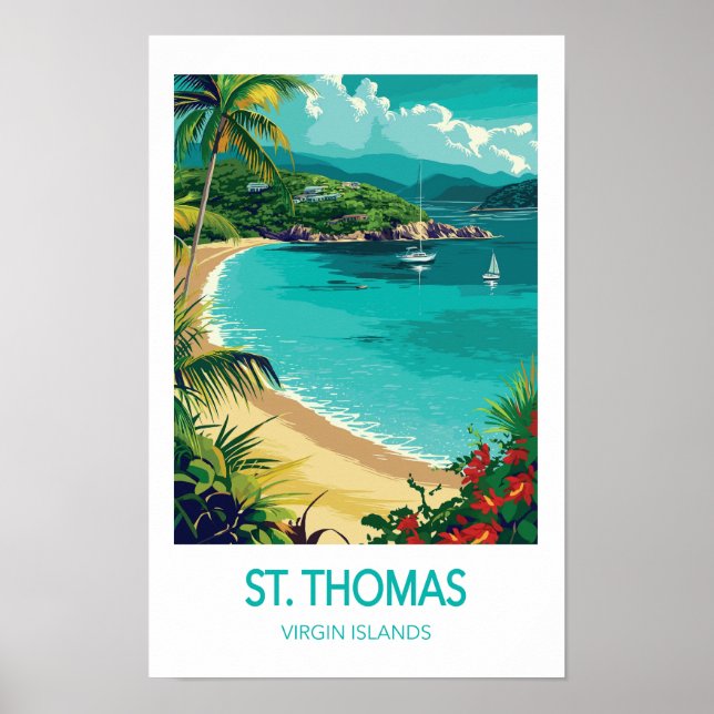 St. Thomas Reiseplakat, Amerikanische Jungferninse Poster (Vorne)