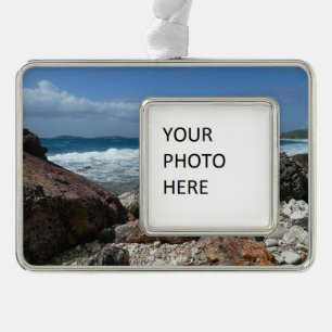 St. Thomas Rocky Beach Rahmen-Ornament Silber