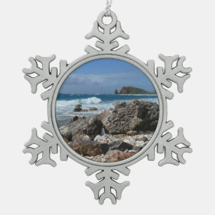 St. Thomas Rocky Beach Schneeflocken Zinn-Ornament
