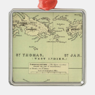 St. Thomas, St. Jan, St. Crook Silbernes Ornament