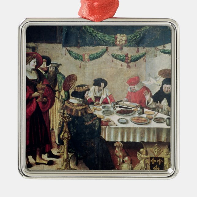 St Thomas Thomas von Aquin und Louis IX Silbernes Ornament (Vorne)