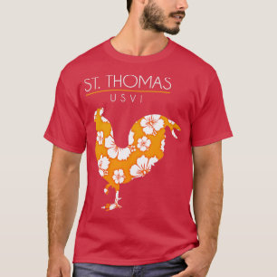 St Thomas USVI Blume Hibiskus Hühnerfleisch T-Shirt