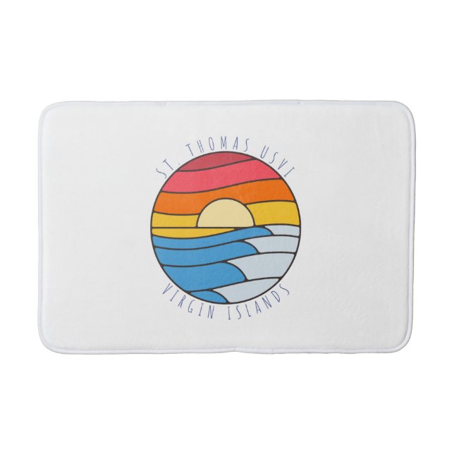 St. Thomas USVI Vintag Beach Sunset Badematte (Vorderseite)