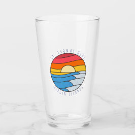 St. Thomas USVI Vintag Beach Sunset Glas