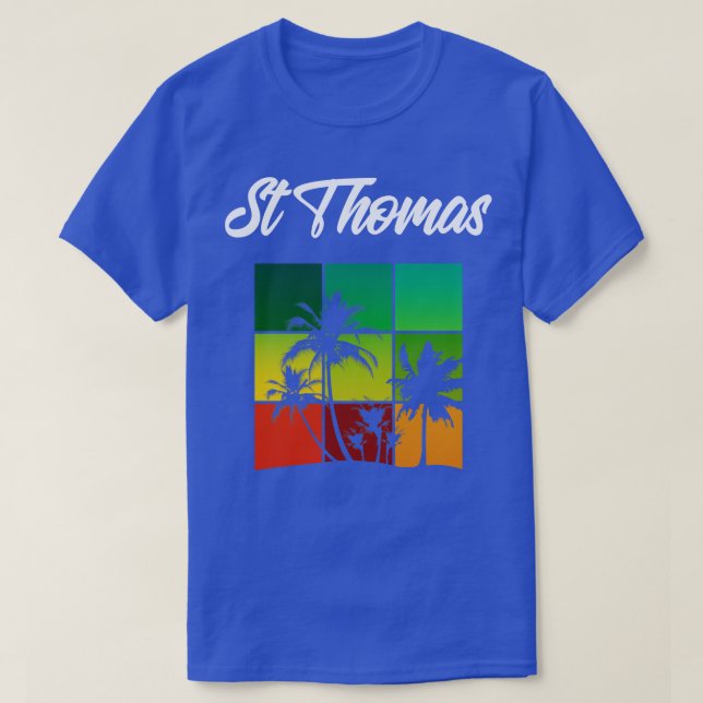 St Thomas Vacation Souvenir mit Palmen T-Shirt (Design vorne)