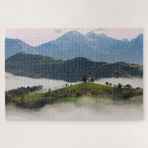 St Thomaskirche und -berge in Slowenien Puzzle