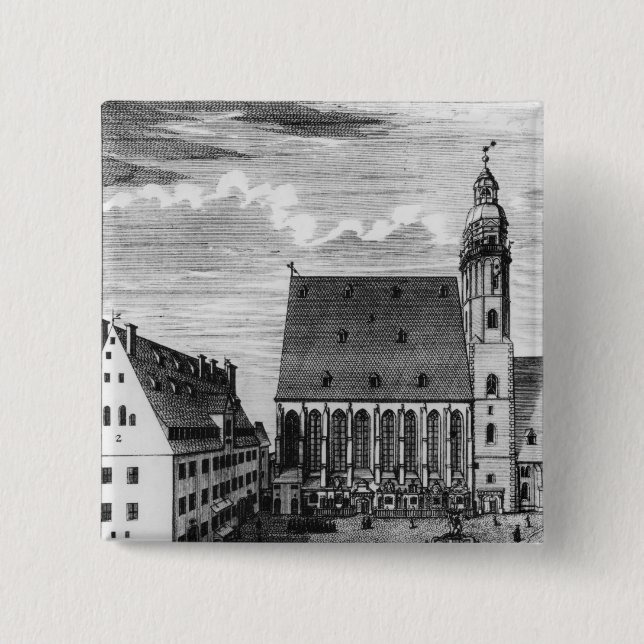 St Thomaskirche und -schule in Leipzig, 1723 Button (Vorderseite)