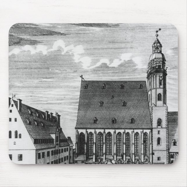St Thomaskirche und -schule in Leipzig, 1723 Mousepad (Vorne)