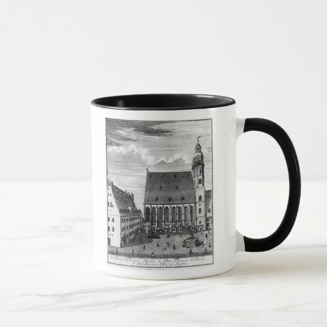 St Thomaskirche und -schule in Leipzig, 1723 Tasse (Rechts)