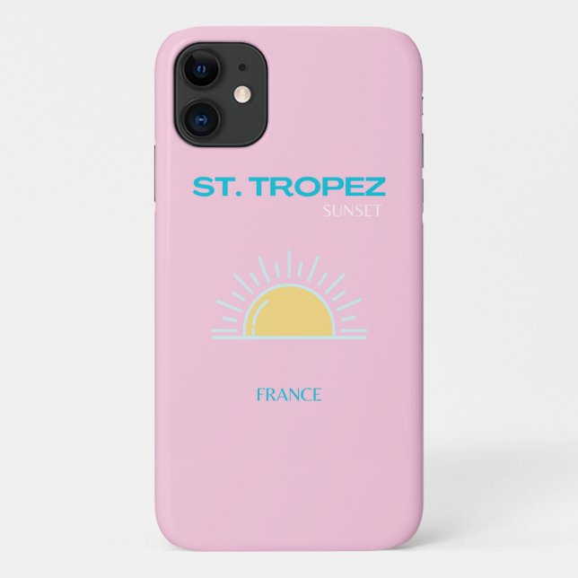 St Tropez, Frankreich, Preppy, Pink Case-Mate iPhone Hülle (Rückseite)
