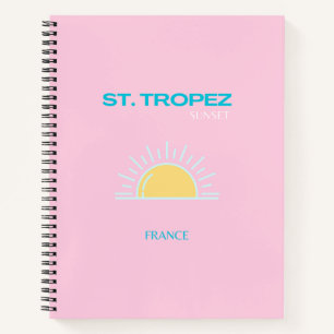 St Tropez, Frankreich, Preppy, Pink Notizbuch
