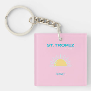 St Tropez, Frankreich, Preppy, Pink Schlüsselanhänger
