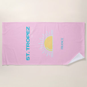 St Tropez, Frankreich, Preppy, Pink Strandtuch