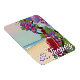 St. Tropez Frankreich Wein Reiseplakat Magnet