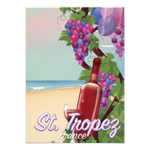 St. Tropez Frankreich Wein Reiseposter Fotodruck