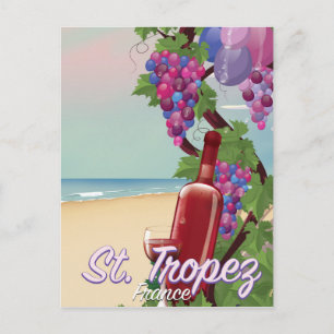 St. Tropez Frankreich Wein Reiseposter Postkarte