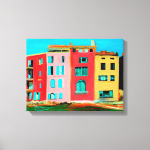 St Tropez Haus am Strand Leinwanddruck
