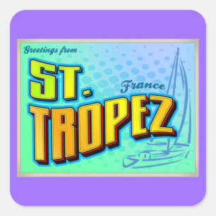 ST. TROPEZ QUADRATISCHER AUFKLEBER