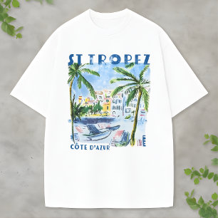 St. Tropez Vintage Reise Französische Riviera Art T-Shirt