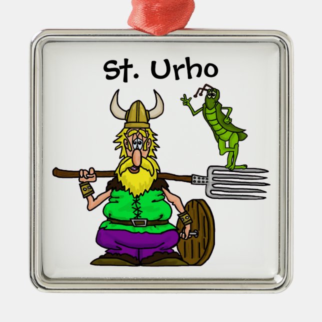 St. Urho mit Peace Grasshopper Weihnachtsschmuck (Vorne)