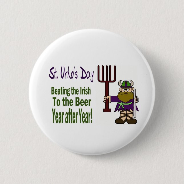 St. Urho - Schlagen der Iren-Knöpfe Button (Vorderseite)