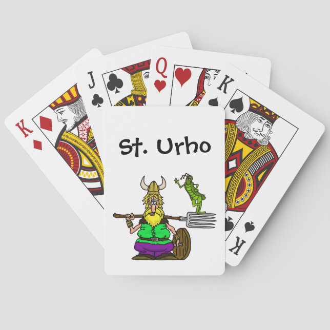 St. Urho Spielkarten mit Peace Grasshopper (Rückseite)