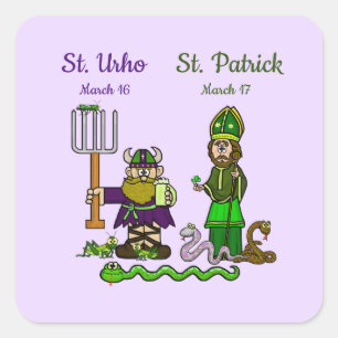 St. Urho und St. Patrick Stickers