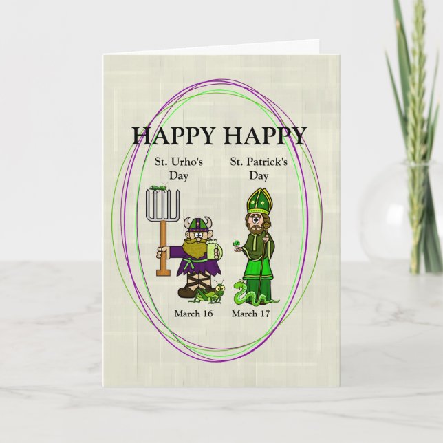 St. Urho und St. Patrick Together Card Karte (Vorderseite)