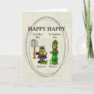 St. Urho und St. Patrick Together Card Karte