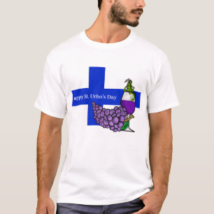 St. Urho's Day T - Shirt mit Grasshopper und Traub