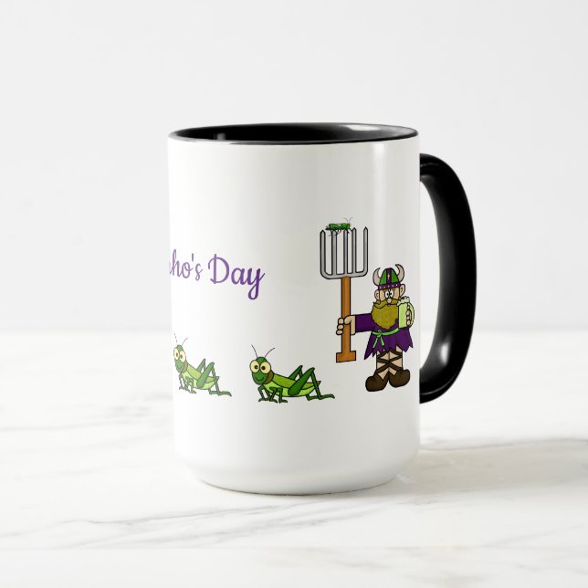 St. Urho's Day Tasse besticht durch Grasshopper (VorderseiteRechts)