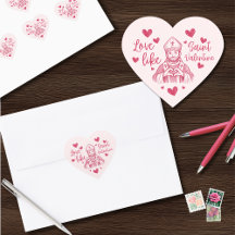 St. Valentin Rosa Katholisches Herz Illustration